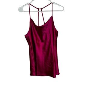 PLEIONE LOOSE FIT SATIN SOLID TANK PINK MEDIUM